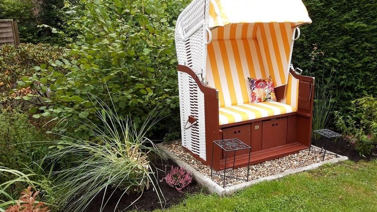 Strandkorb im Garten Strandkorb im Garten